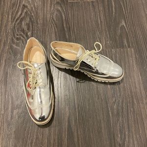 Silver Zara loafers